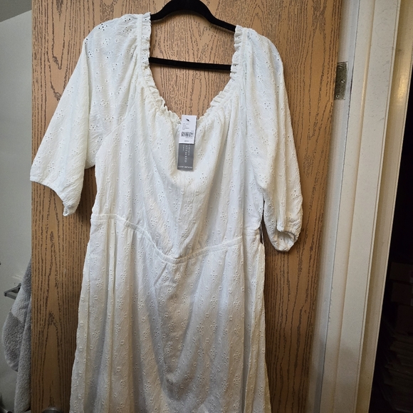 Lane Bryant (22/24) 3/4 Sleeve Off-The-Shoulder Eyelet Dress - Picture 9 of 9
